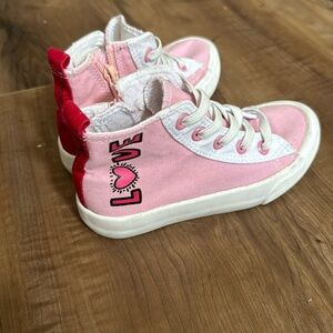 Pink Keith Haring cottonon kids high tops zip up size 10